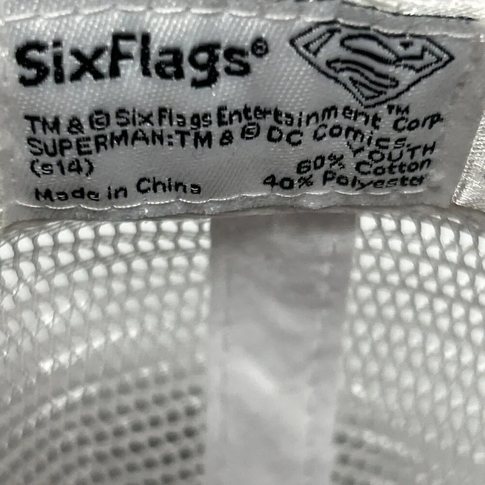 Superman Six Flags Youth Hat Snapback Embroidered Adjustable Ball Cap Baseball
